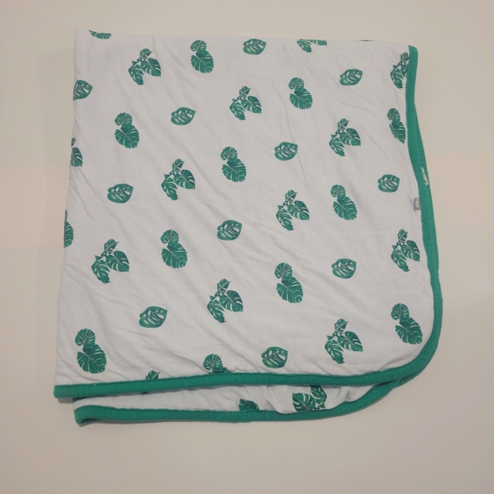 Kyte Baby Green Leaf Print Baby Blanket, 1.0tog